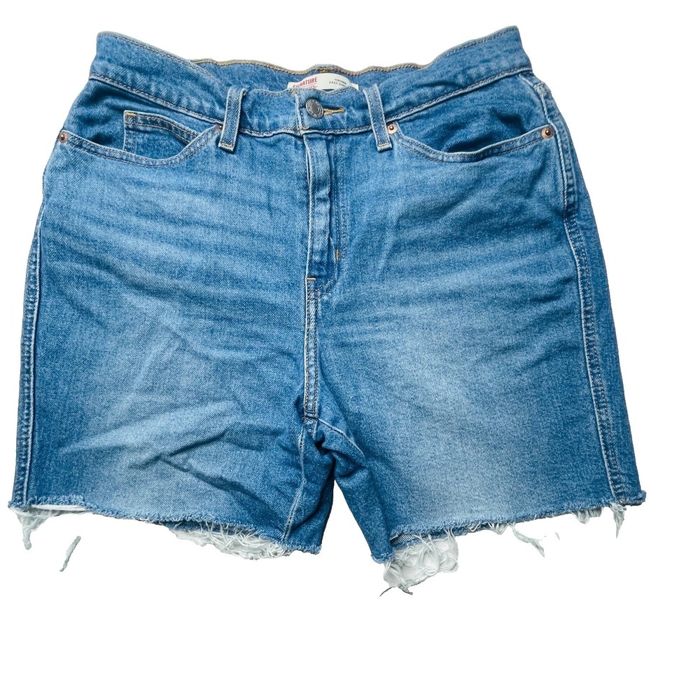 Signature by Levi Strauss Women Heritage Easy Shorts Size 4 W27 Frayed Raw Hem